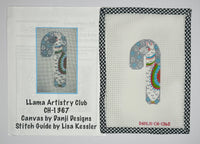 Silver Llama Candy Cane with stitch guide