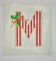 Striped Christmas Letter - M