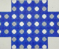 Blue/Silver Polka Dot Package with stitch guide