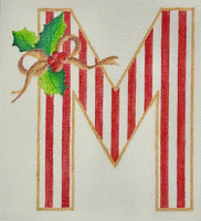 Striped Christmas Letter - M