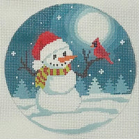 Snowman and Cardinal Ornament