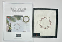 Rustic Wreath with stitch guide