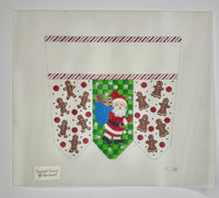 Santa with Gingerbread Boys and Girls Stocking Cuff