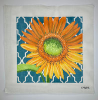 Sunflower on Teal