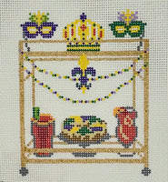 Mardi Gras Bar Cart