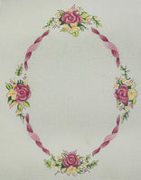 Ribbon Rose Oval Border