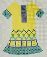 Yellow Party Dress with stitch guide