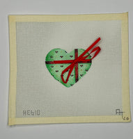 Mini Heart - Green with Bow