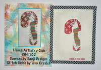 Red Llama Candy Cane with stitch guide