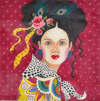 Lady with Maroon Background