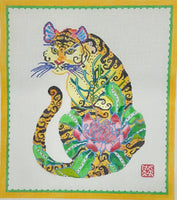 Decorative Tiger w/Pink Peony