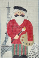 French Artist Santa with Flag with stitch guide