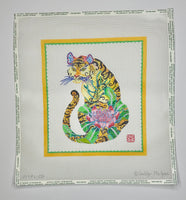 Decorative Tiger w/Pink Peony