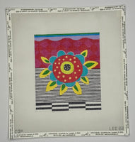Flower/Black Stripes