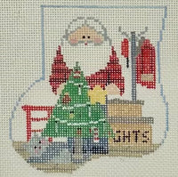 Stuffed Mini Sock: Santa with Tree