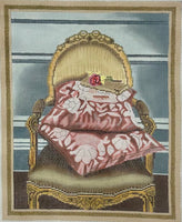 Gold Chair with Pillows