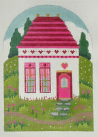 Valentines House - Pink Door/White House with stitch guide