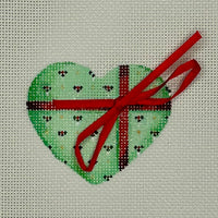 Mini Heart - Green with Bow