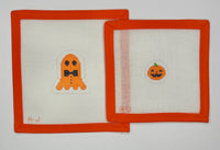 Orange Bow Tie Ghost & Pumpkin Mini