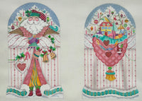 Two Sided Peppermint Stick Santa Dome
