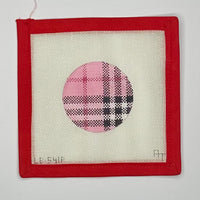 Pink Plaid Round Insert