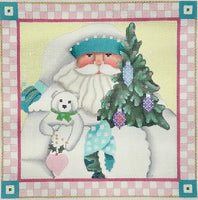 Winter White Santa Pillow