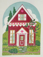 Valentines House - Red Door/White Roof House with stitch guide