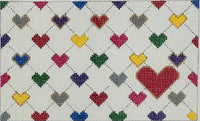 Multi Hearts Acrylic Purse Insert with stitch guide