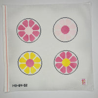 Mod Floral Coasters - Pink and Yellow