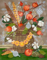 Pomegranates with stitch guide