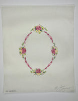 Ribbon Rose Oval Border