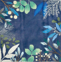 Blue Winter Botanical Pillow