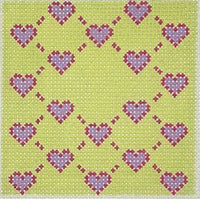 Pink & Green Hearts Monogram Insert