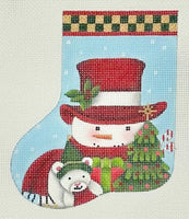 Christmas Tree Snowman Mini Sock