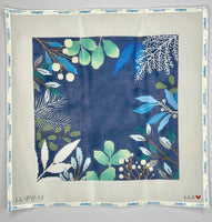 Blue Winter Botanical Pillow