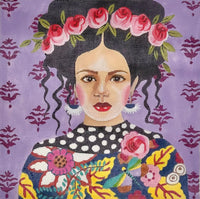 Lady with Purple Background