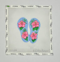 Pink Hibiscus Flip Flops