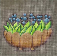 Blue Berries in Bronze Pot