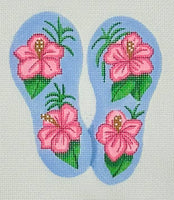 Pink Hibiscus Flip Flops