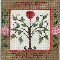Birthstone Floral Square - January