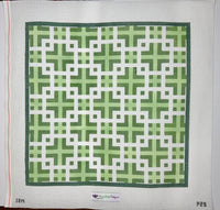 Green Geometric Pillow