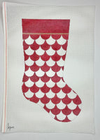 Red/White Scalloped Stocking