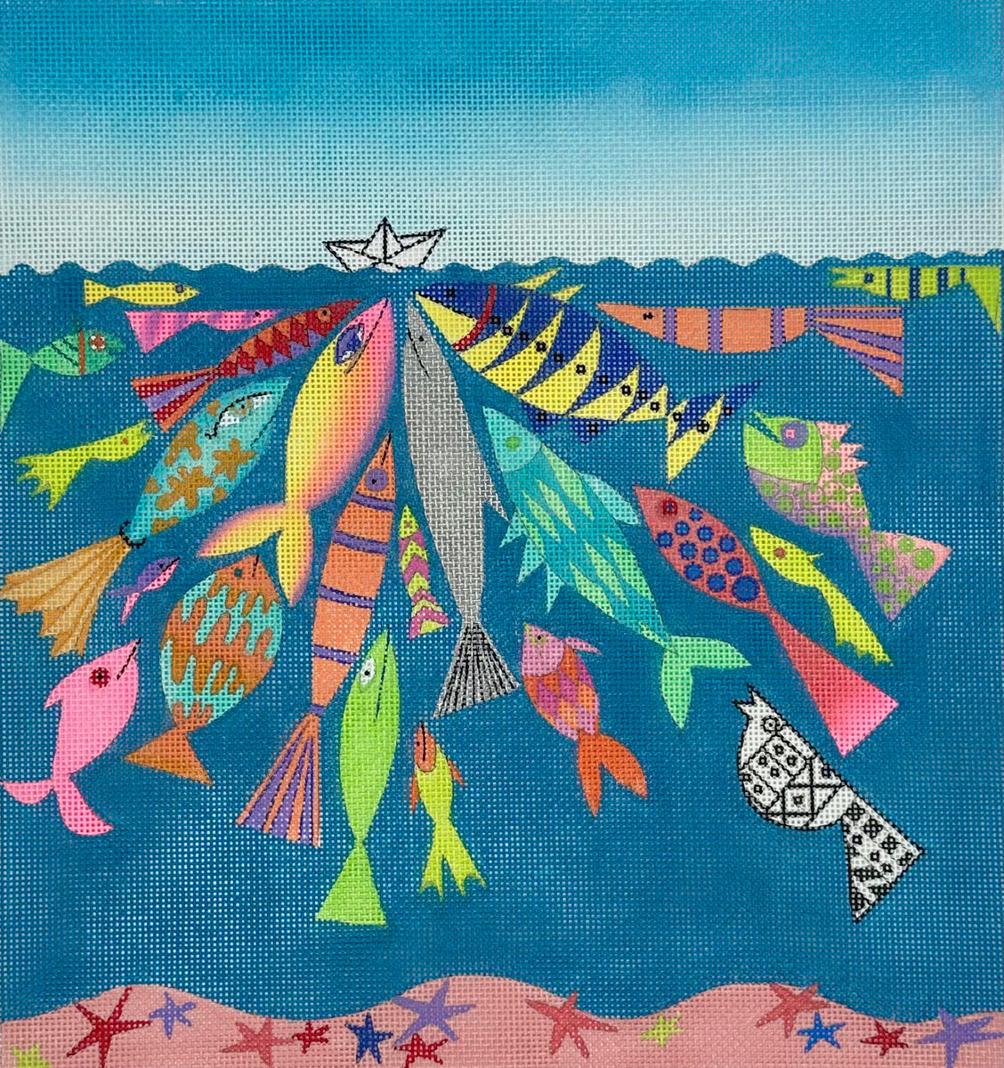 Paper Boat Needlepoint Destashing