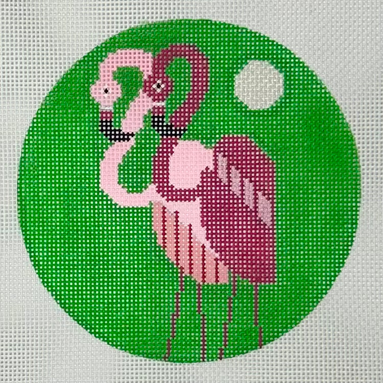 Flamingo Duo with stitch guide Needlepoint Destashing