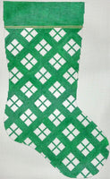 Green/White Diamonds Stocking