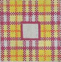 Orange Yellow Plaid Square Insert