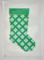 Green/White Diamonds Stocking