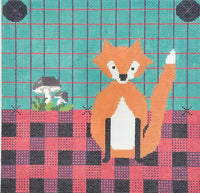 Fox on Buffalo Plaid