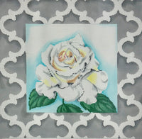 White Rose with Quatrefoil Border