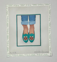 Here's Looking at Shoe - Needlepoint Fox Head Loafers